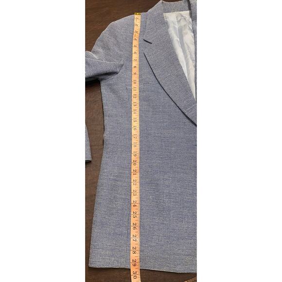 Vintage St. John Griffith Gray Blue White Skirt Suit‎ Wool Blend Italian Sze 12 - Picture 11 of 16